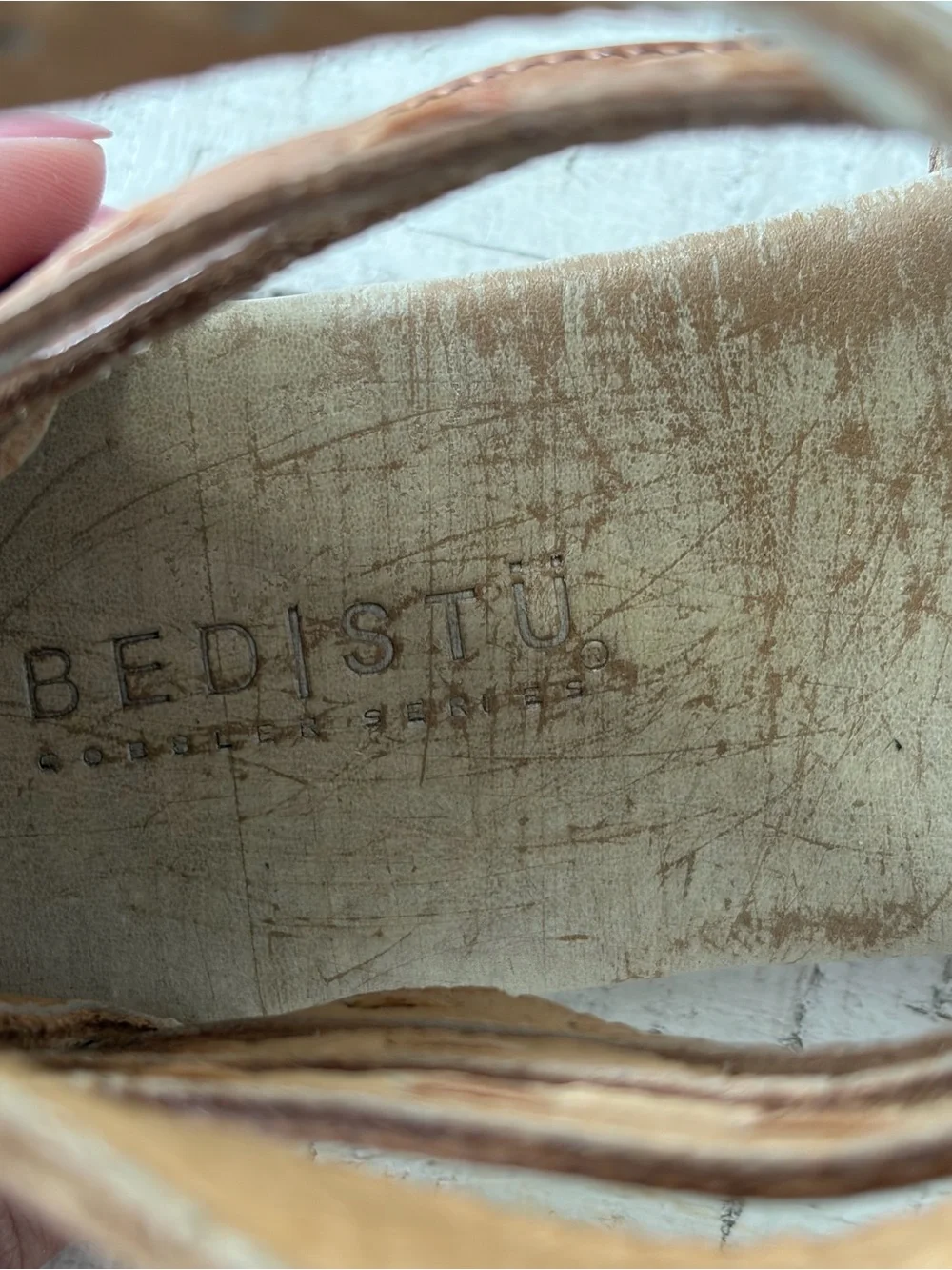 Bed Stu Artemis Gladiator Sandals size 8 Nectar Tan Lux Leather Flat Strappy